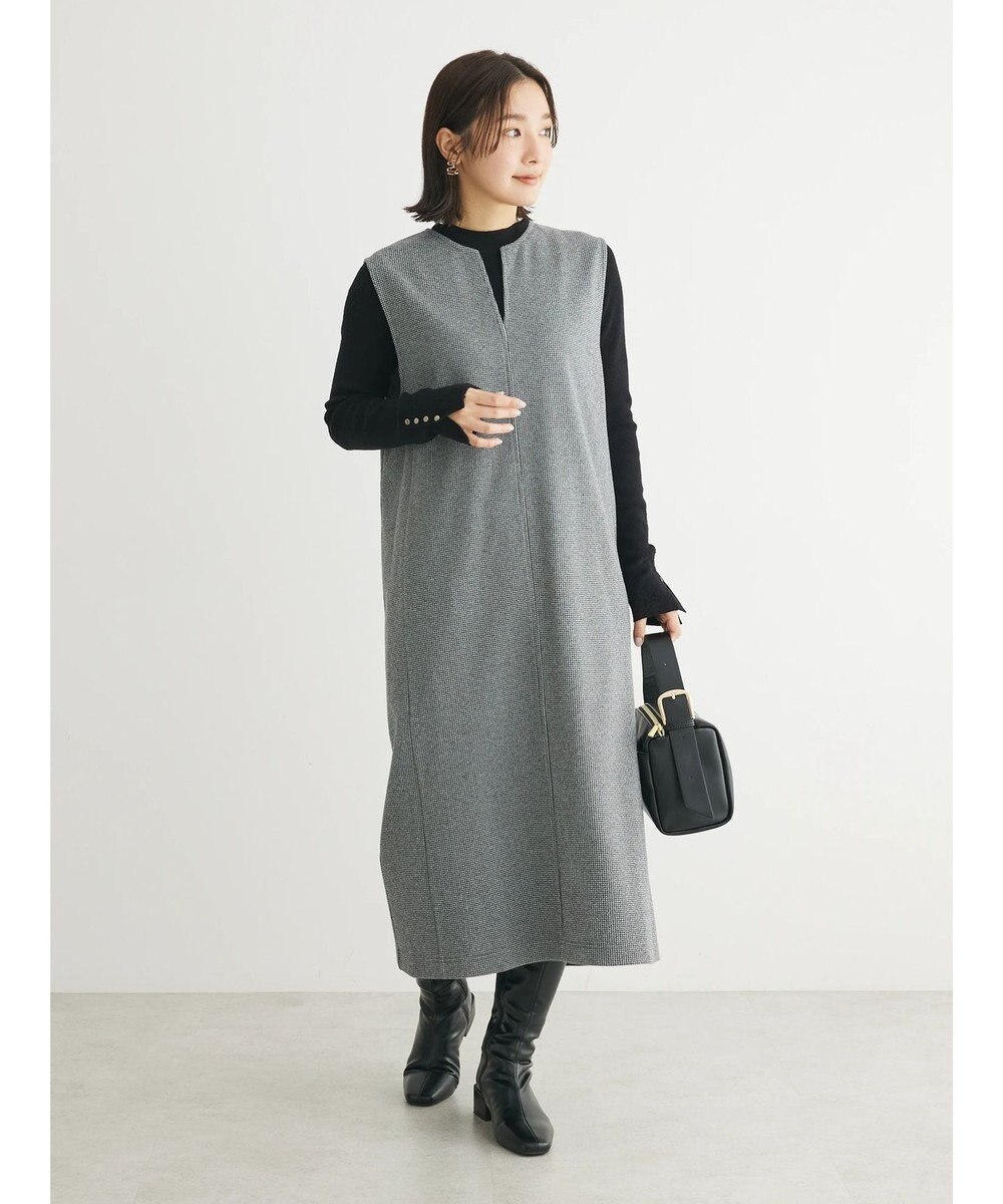 Green Parks 柄圧縮ポンチキーネックジャンスカ 