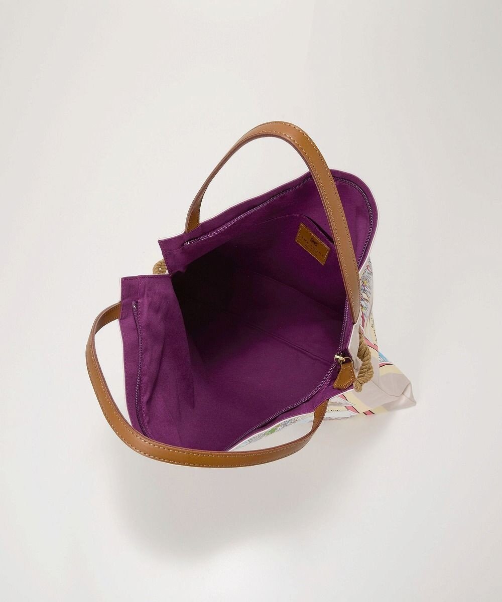 TOPKAPI 【TREASURE TOPKAPI】マイルドサテン スカーフ柄 トートバッグ スーベニアプリント 