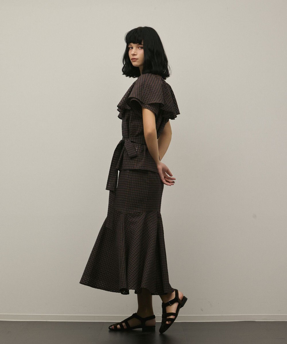 GRACE CONTINENTAL チェックケープブラウス 