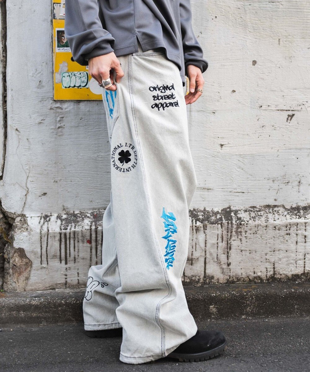 WEGO グラフィックデニムパンツ 