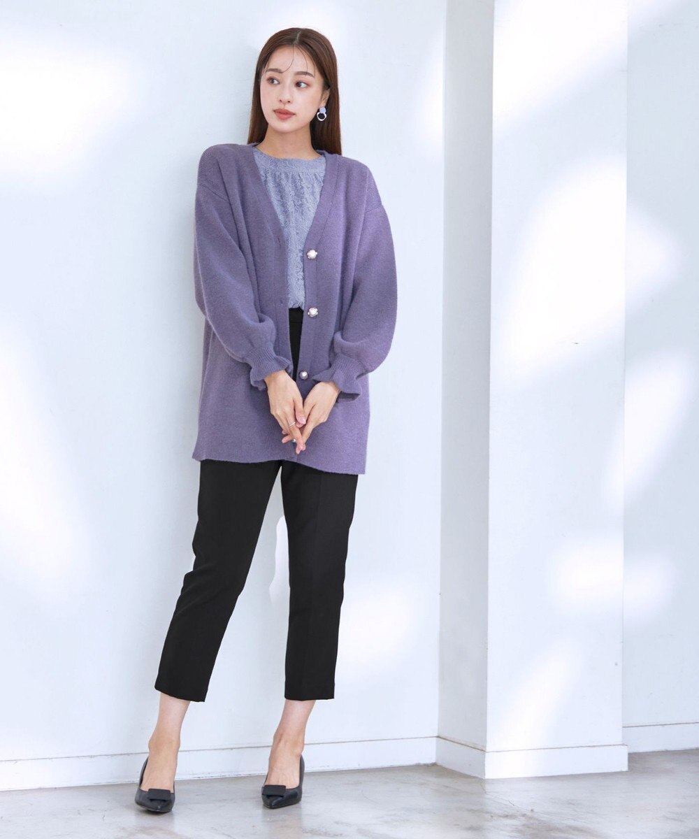 Tiaclasse 【洗える】ギャザーネックレースブラウス 