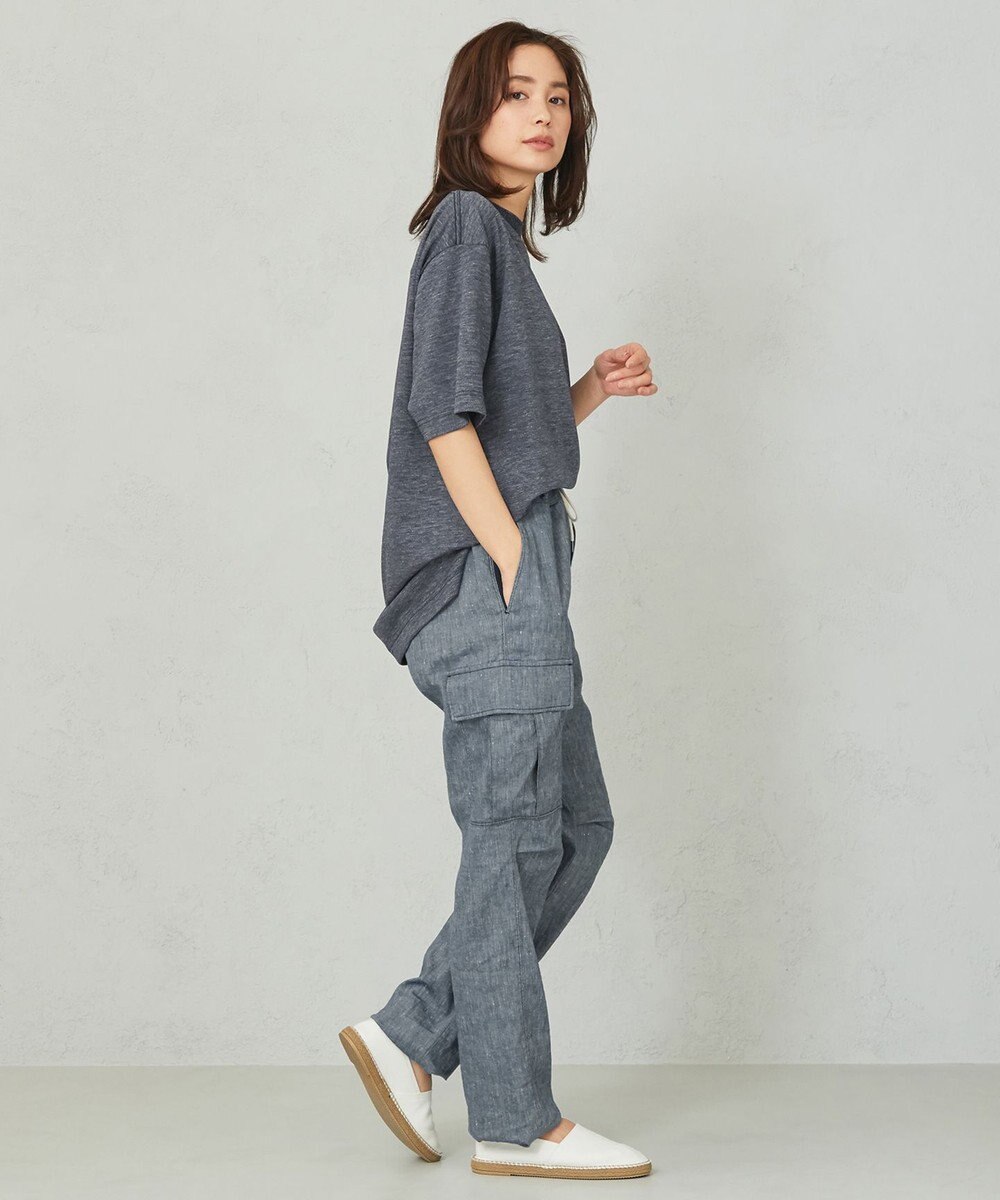 JOSEPH ABBOUD MOUNTAIN 【SPACE／UNISEX】リヨセルリネンシャンブレー パンツ 