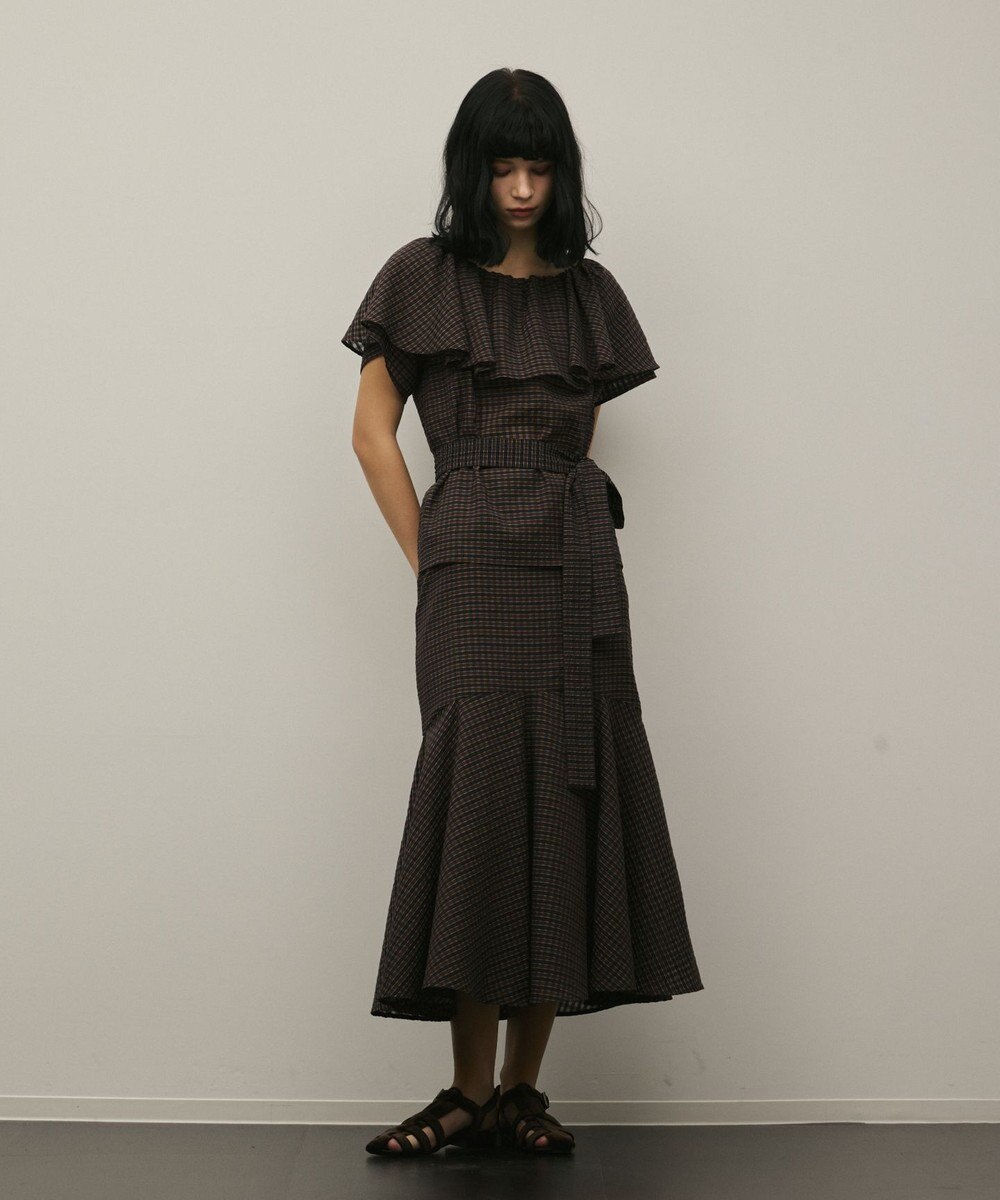 GRACE CONTINENTAL チェックケープブラウス 