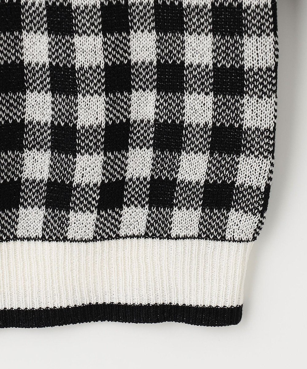 ANY KIDS ギンガム総柄ニット カーディガン 