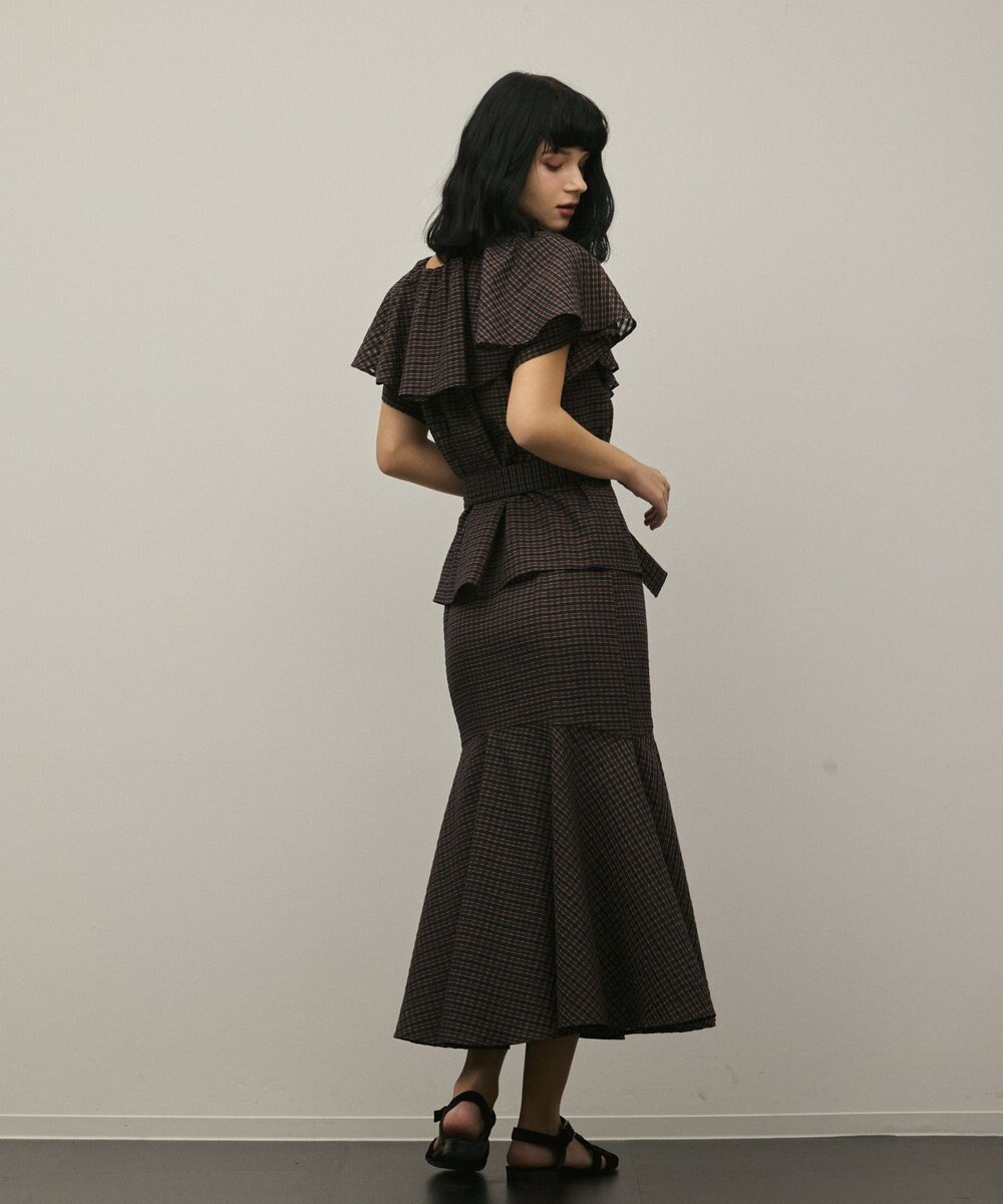 GRACE CONTINENTAL チェックケープブラウス 