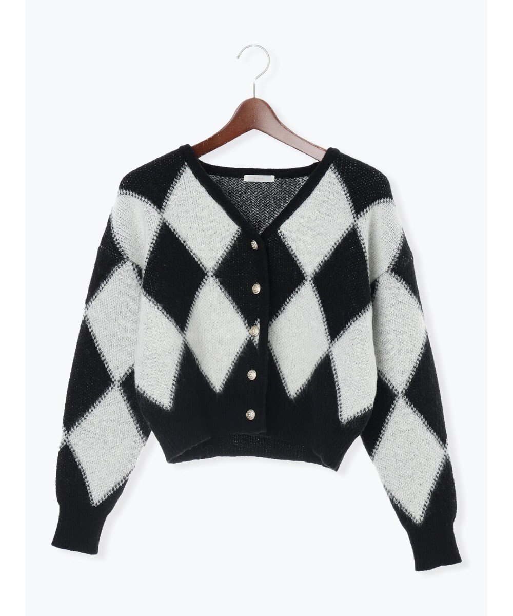 Te chichi アーガイルジャガードVネックカーディガン 