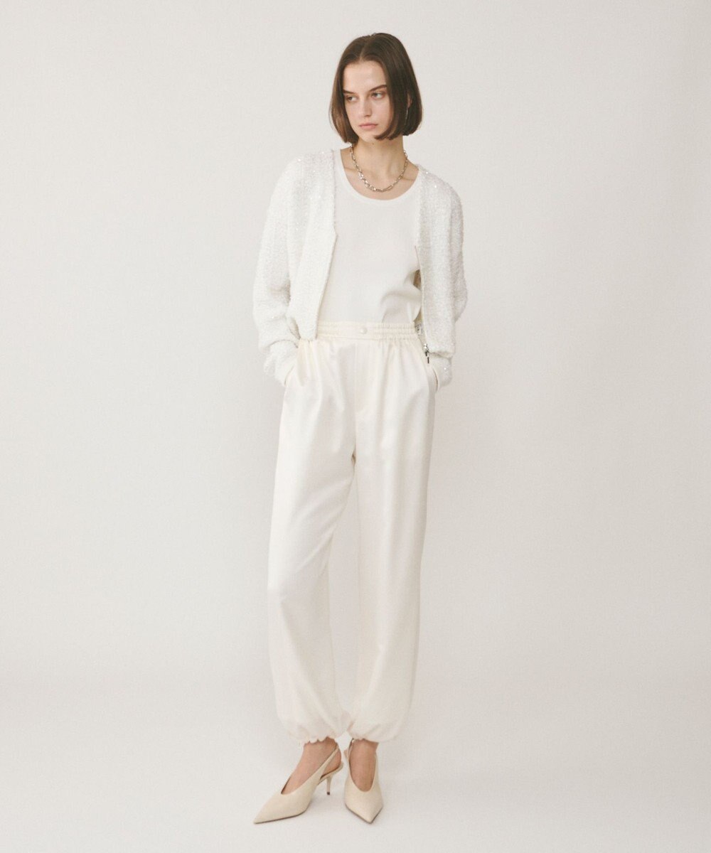 GRACE CONTINENTAL ツイードニットzipカーディガン 