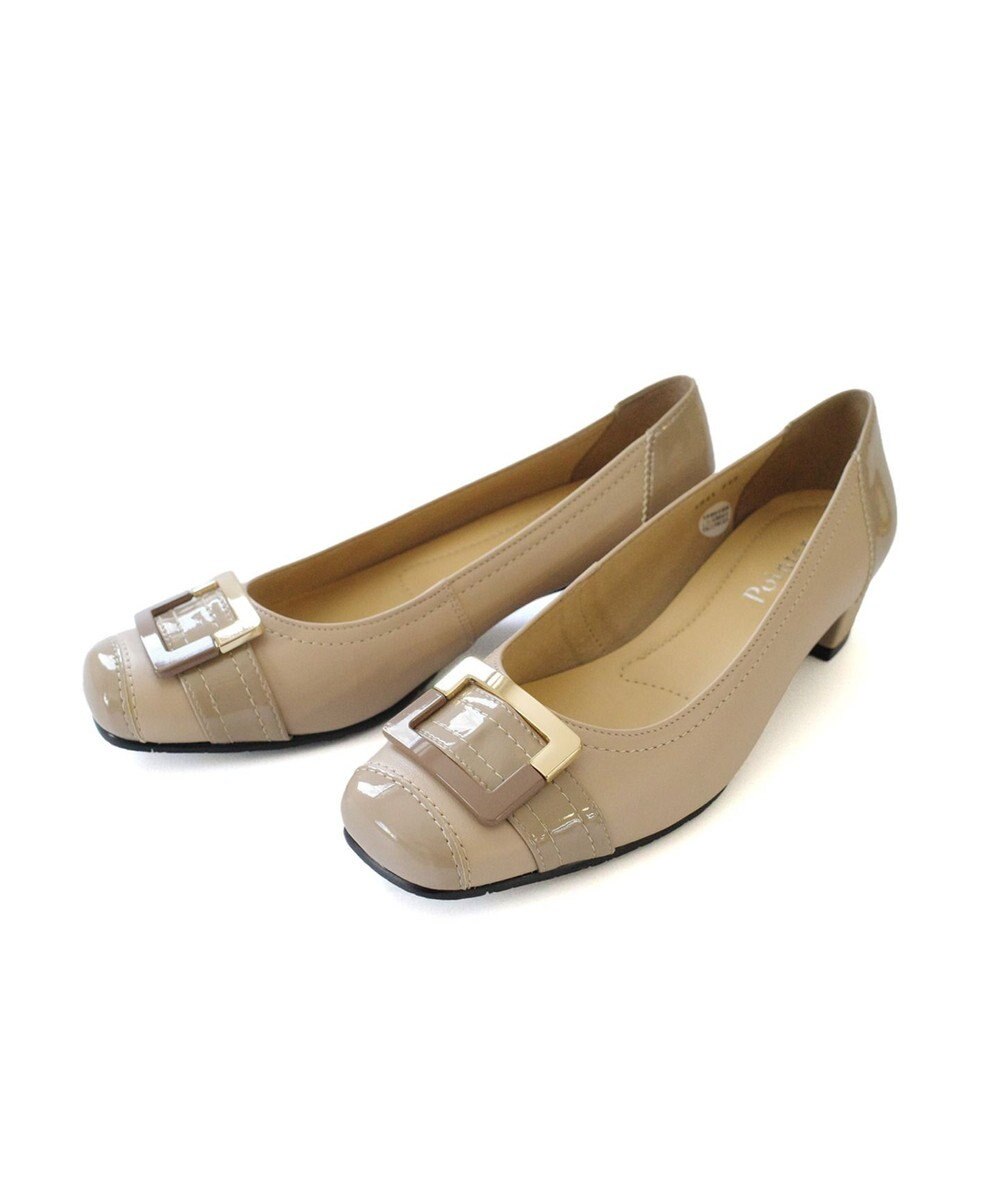 Pointer 日本製 本革バックルパンプス 