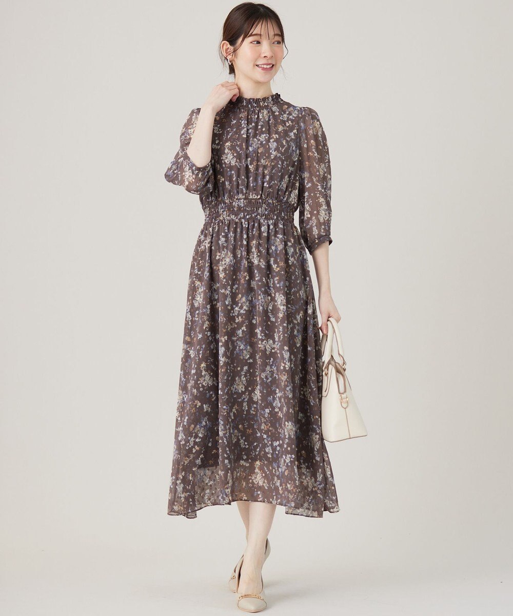 ANY SIS 【洗える】ニュアンスプリント ワンピース 