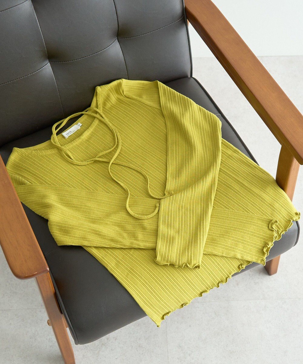 earth music&ecology チェーンリブホルターネックプルオーバー 