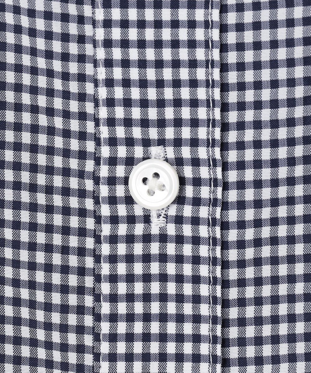 J.PRESS LADIES S 【洗える】アセVis ギンガム バンドカラー ピンタック ブラウス 