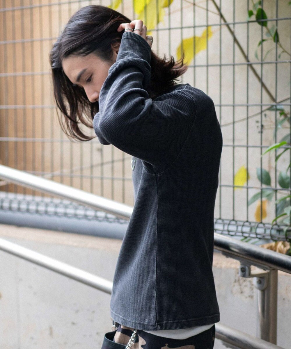 WEGO 【ユニセックス着用ITEM/MLサイズ展開】ワッフルT（LS） 