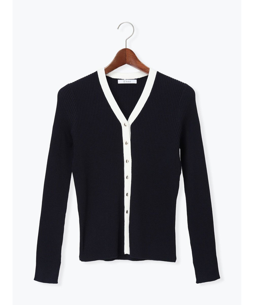 Te chichi リブVネックカーディガン 