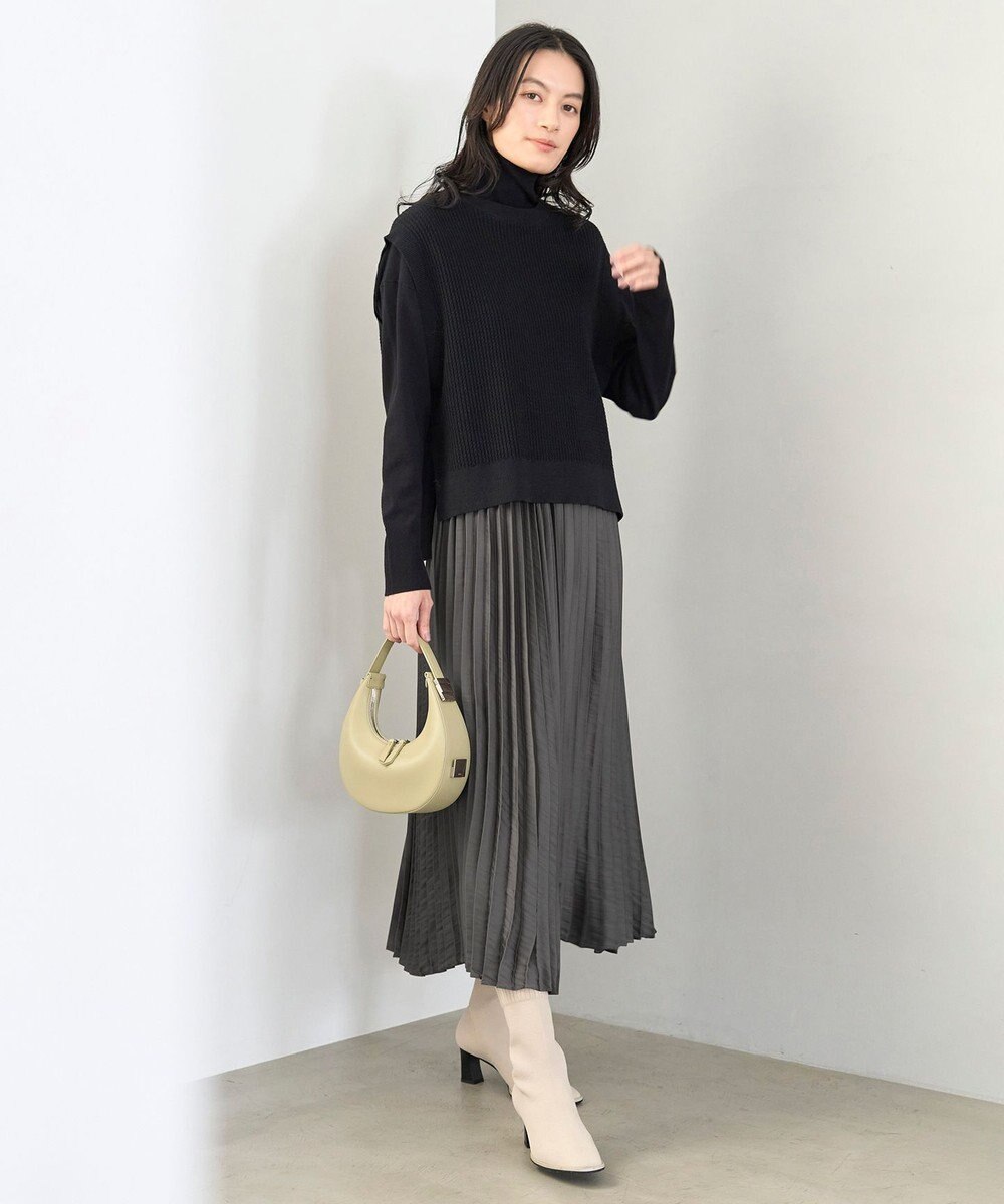 UNFILO 【洗える】ミニケーブル ニットベスト 