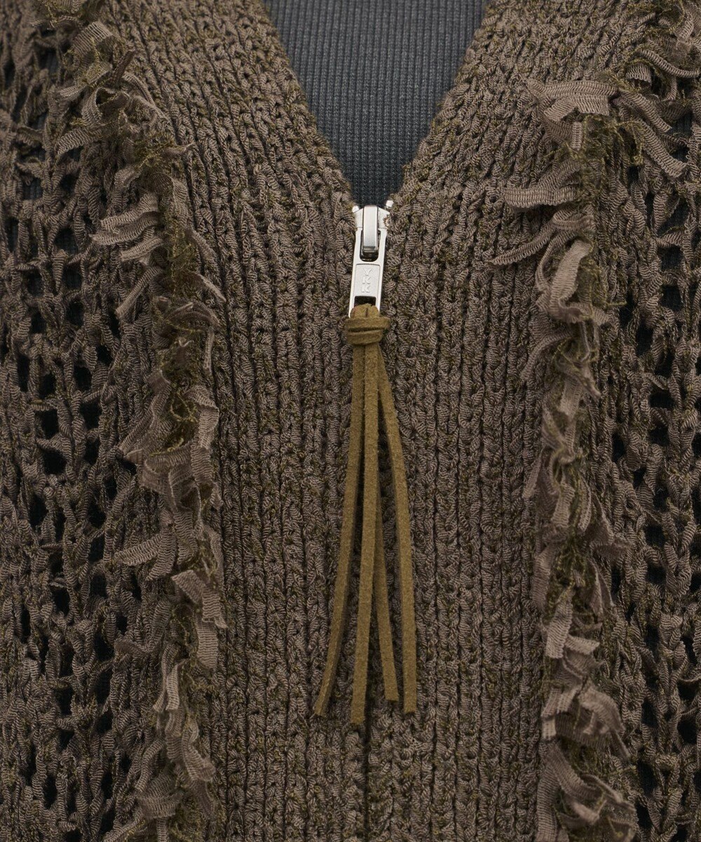 GRACE CONTINENTAL zipミドルニットカーディガン 