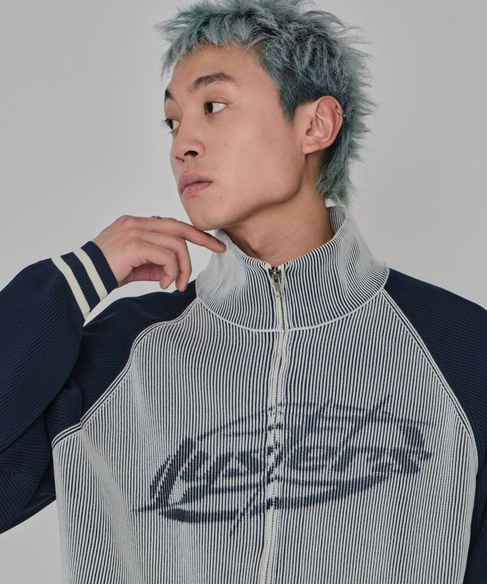 WEGO 【ユニセックス着用ITEM/MLサイズ展開】ラグラングラフィックニットブルゾン 