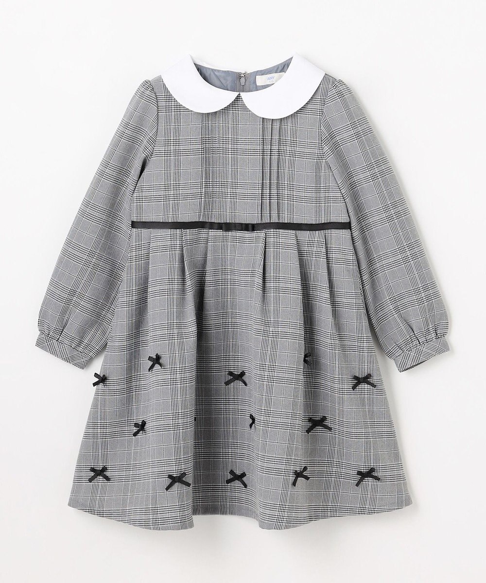 ANY KIDS 襟付き リボン 長袖ワンピース 