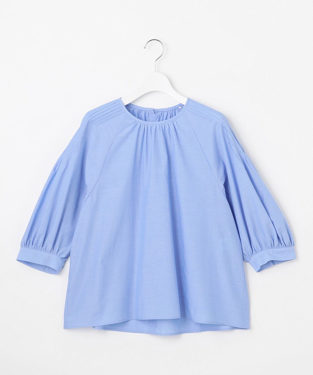 自由区 【カタログ掲載】シアーソフトシャンブレークロップド丈 ブラウス 