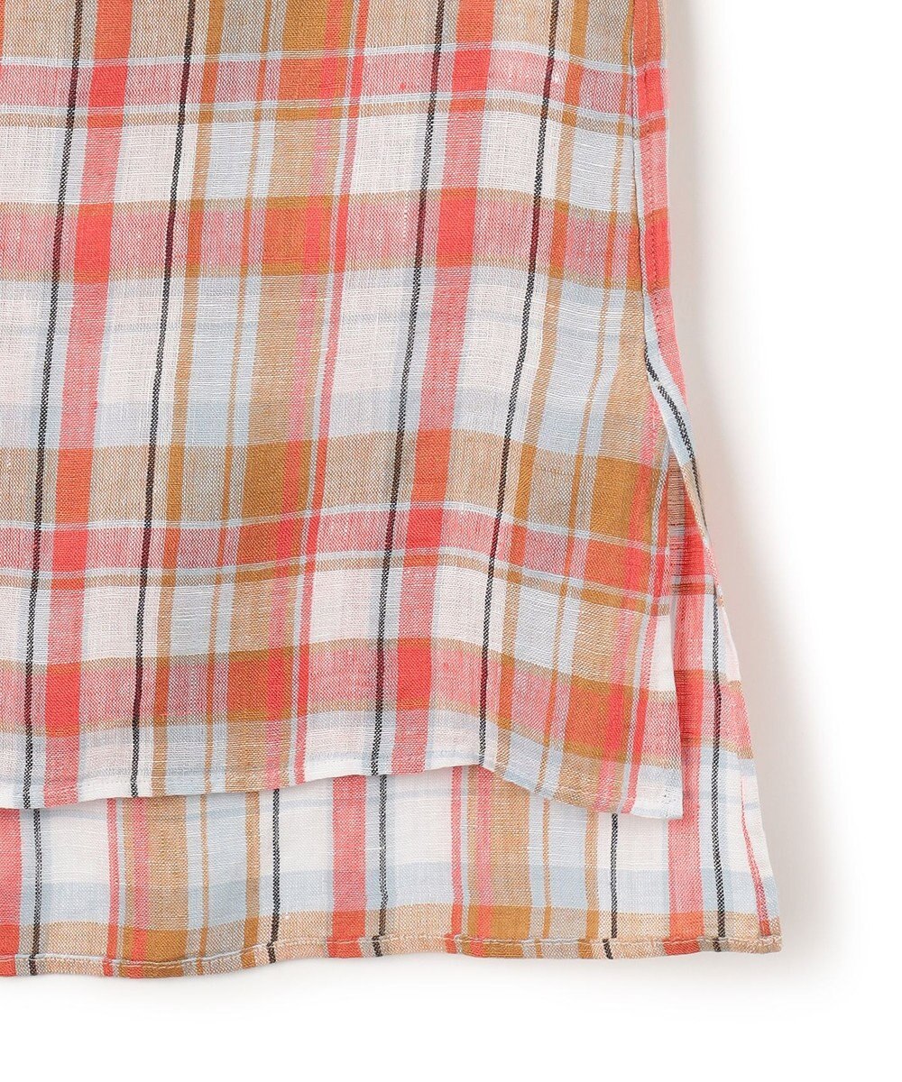 23区 【先行予約】LIBECOリネン チェック ボリュームスリーブ ブラウス 