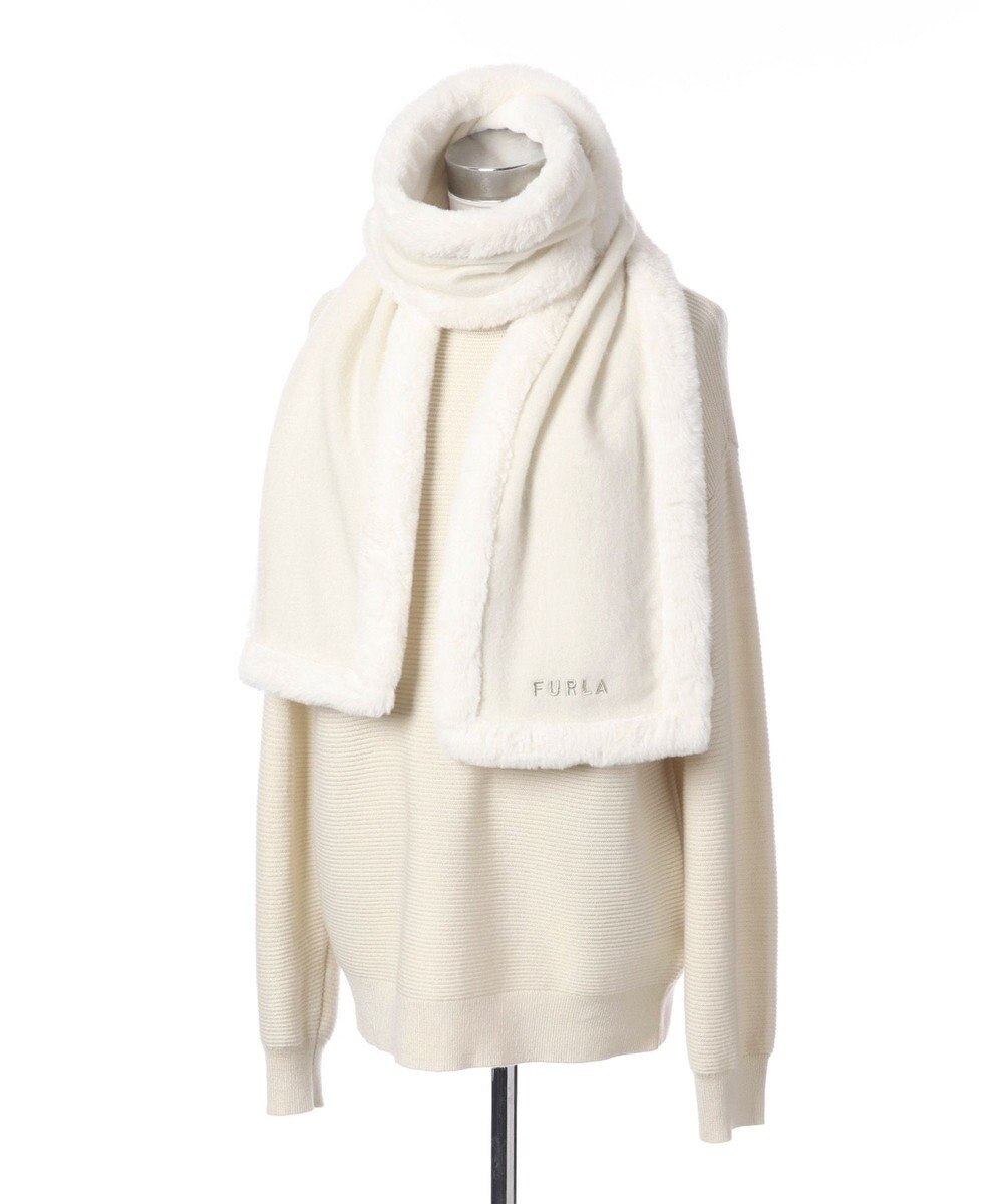 MOONBAT 【WEB限定】FURLA ファートリミングウールマフラー 