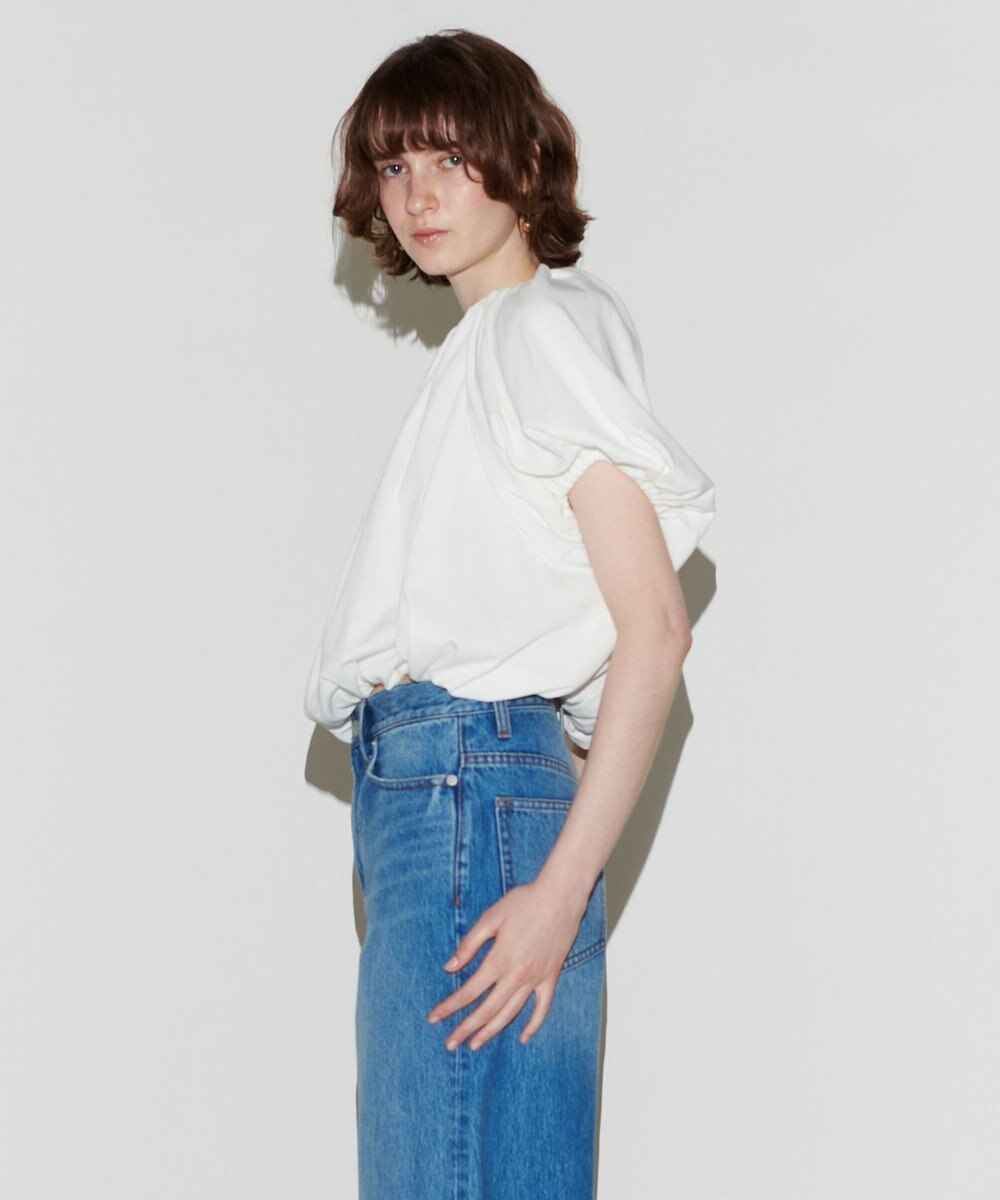 NAVE 【Nave 　洗える・接触冷感】クロップドジャージーブラウス 