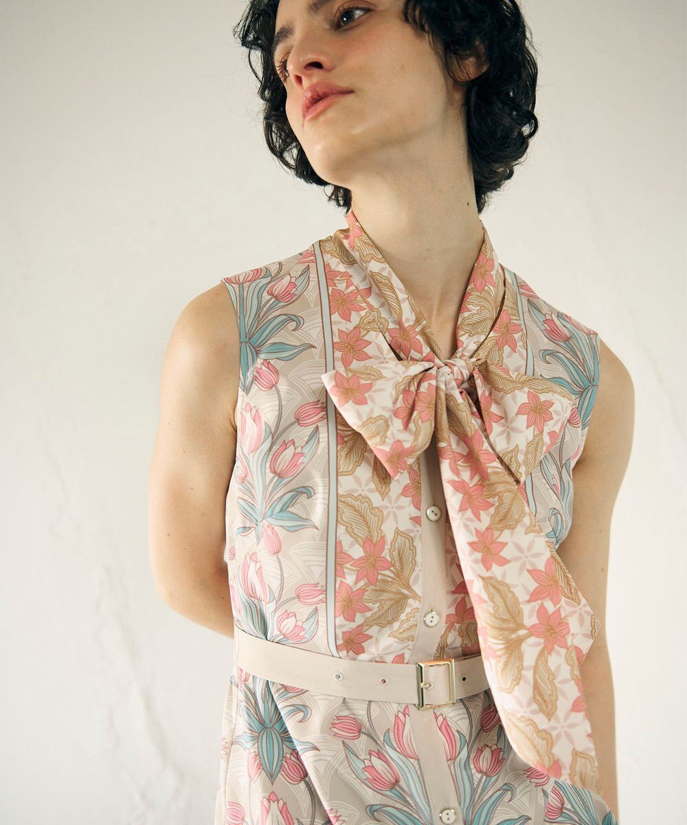 GRACE CONTINENTAL サラサストライププリントワンピース 