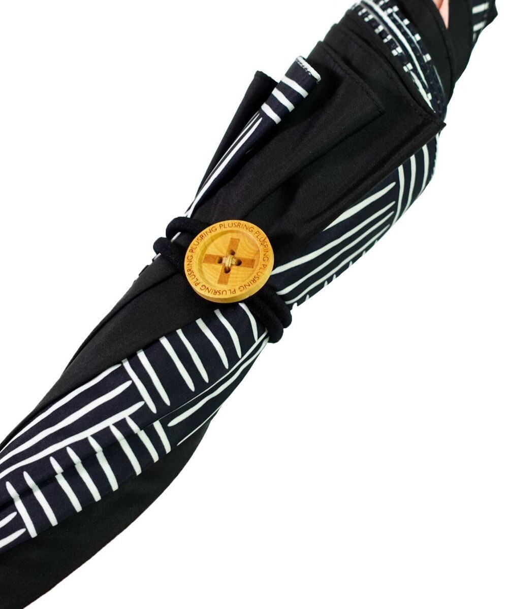 +RING 【UVカット95%以上】【UPF50＋】プラスリング レディース向け 晴雨兼用（長ショート） BLK T1294 