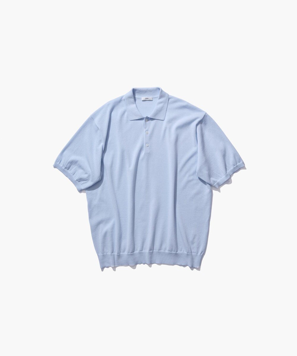 ATON COTTON WASHI KNIT | ハーフスリーブポロセーター - UNISEX 