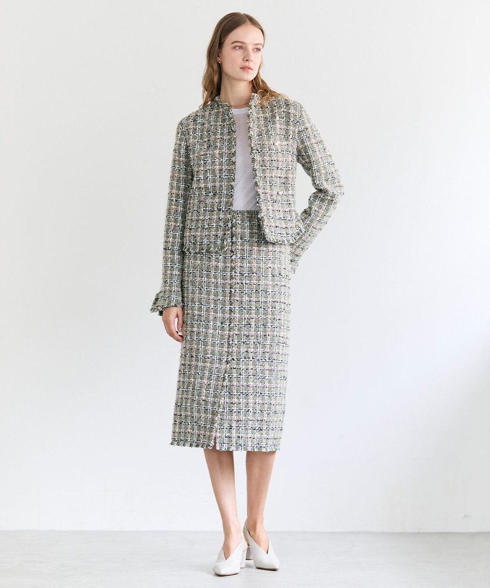 BEIGE， BERYL / ファンシーツイード Iラインスカート 