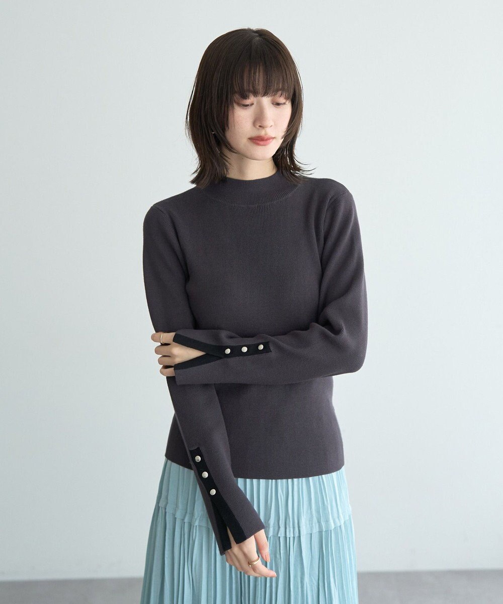 YECCA VECCA 【2点SET】刺繍レースキャミセットハイネックニット 