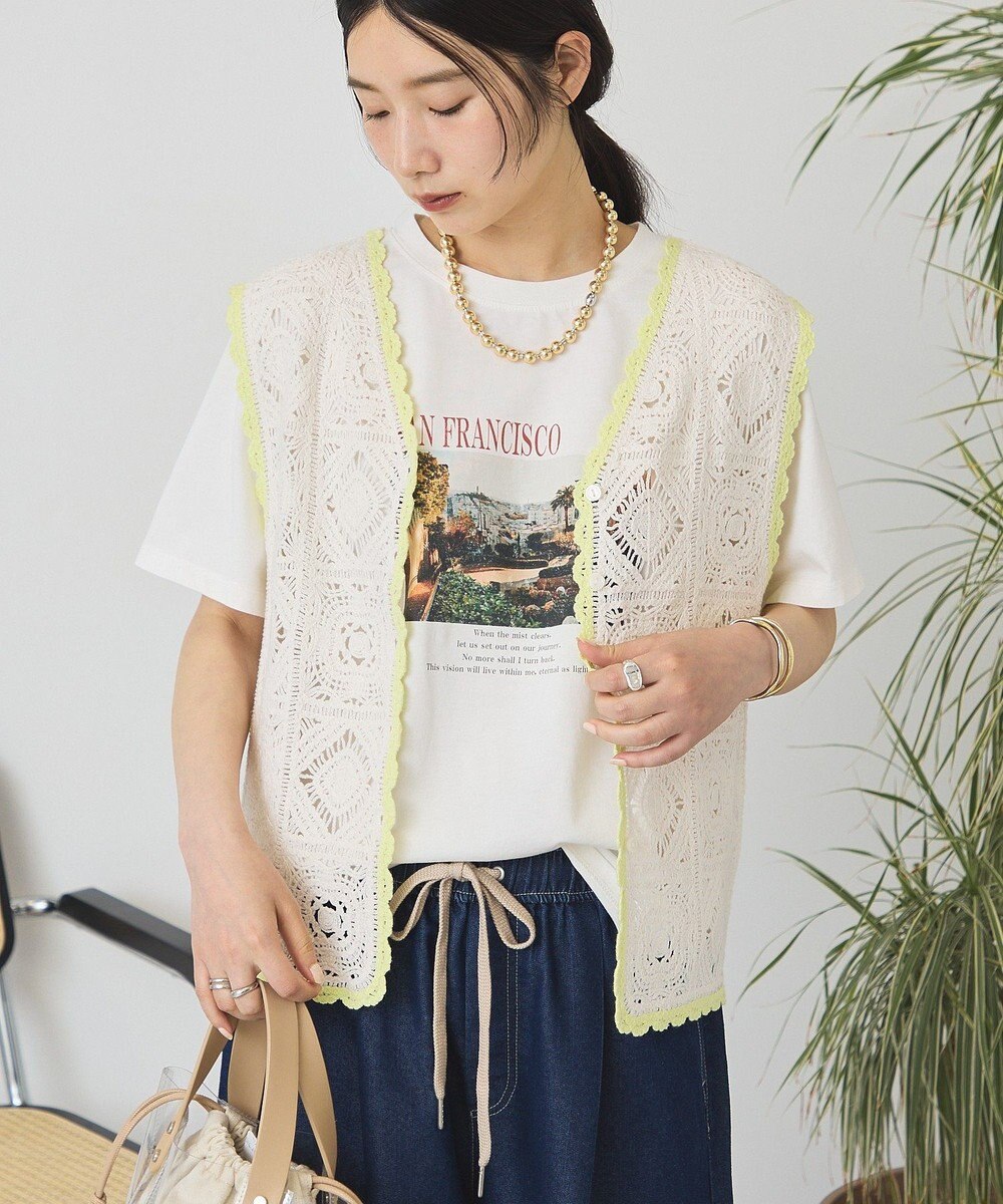 AMERICAN HOLIC クロシェ風ニットベスト 