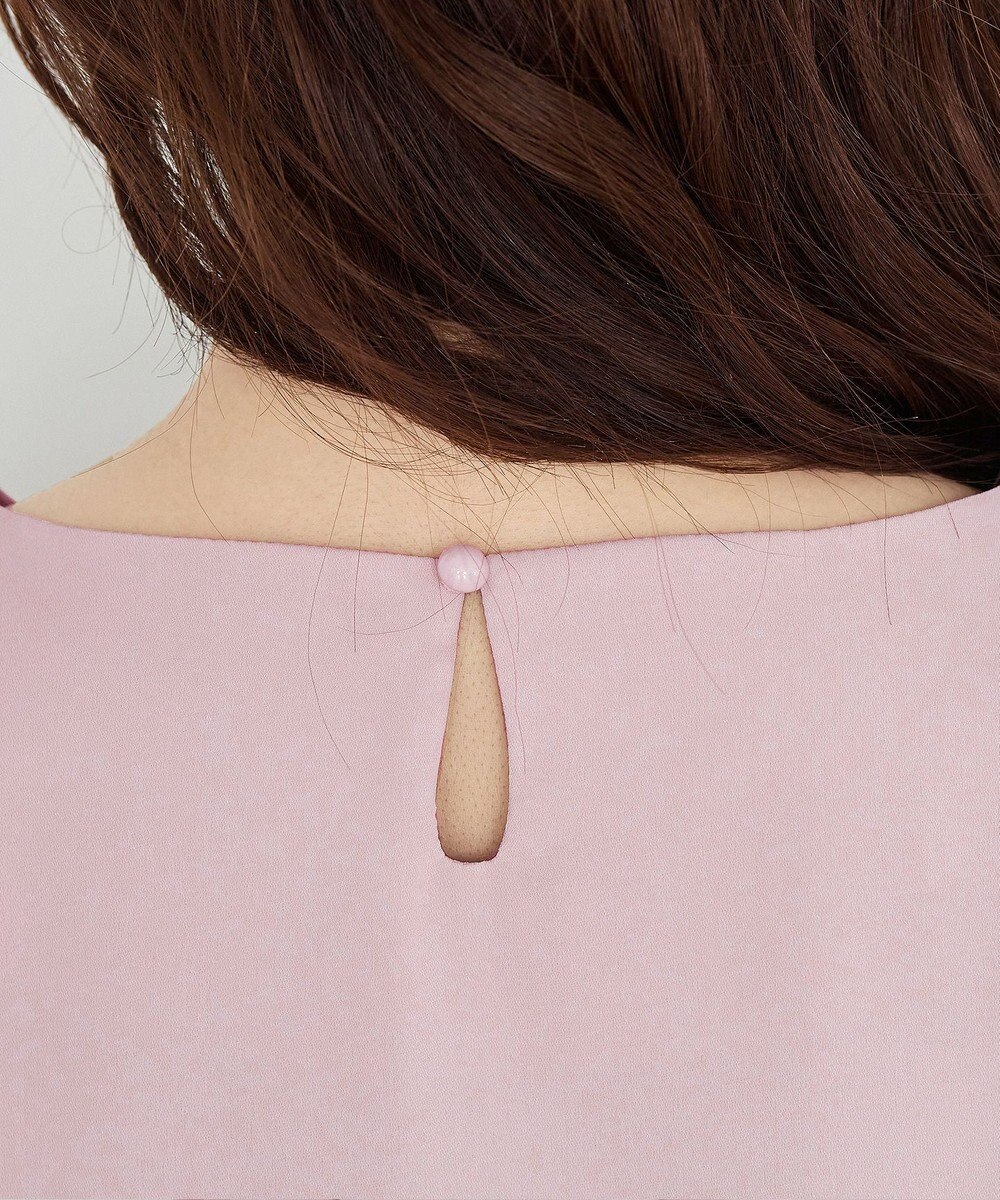 Tiaclasse 【洗える】リボン付きタックフレア袖ブラウス 