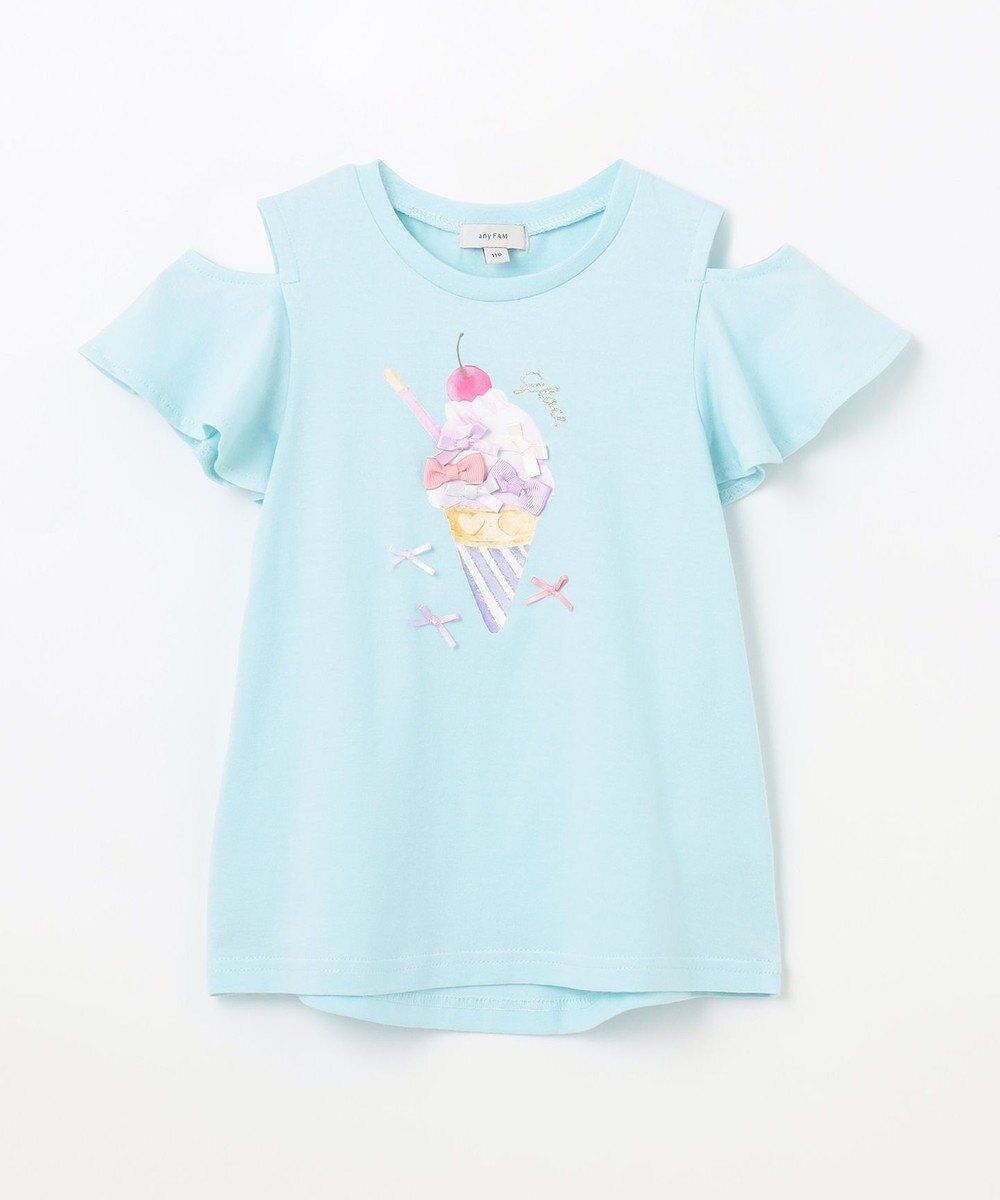 ANY KIDS 接触冷感 しろくま オフショルダー Tシャツ 
