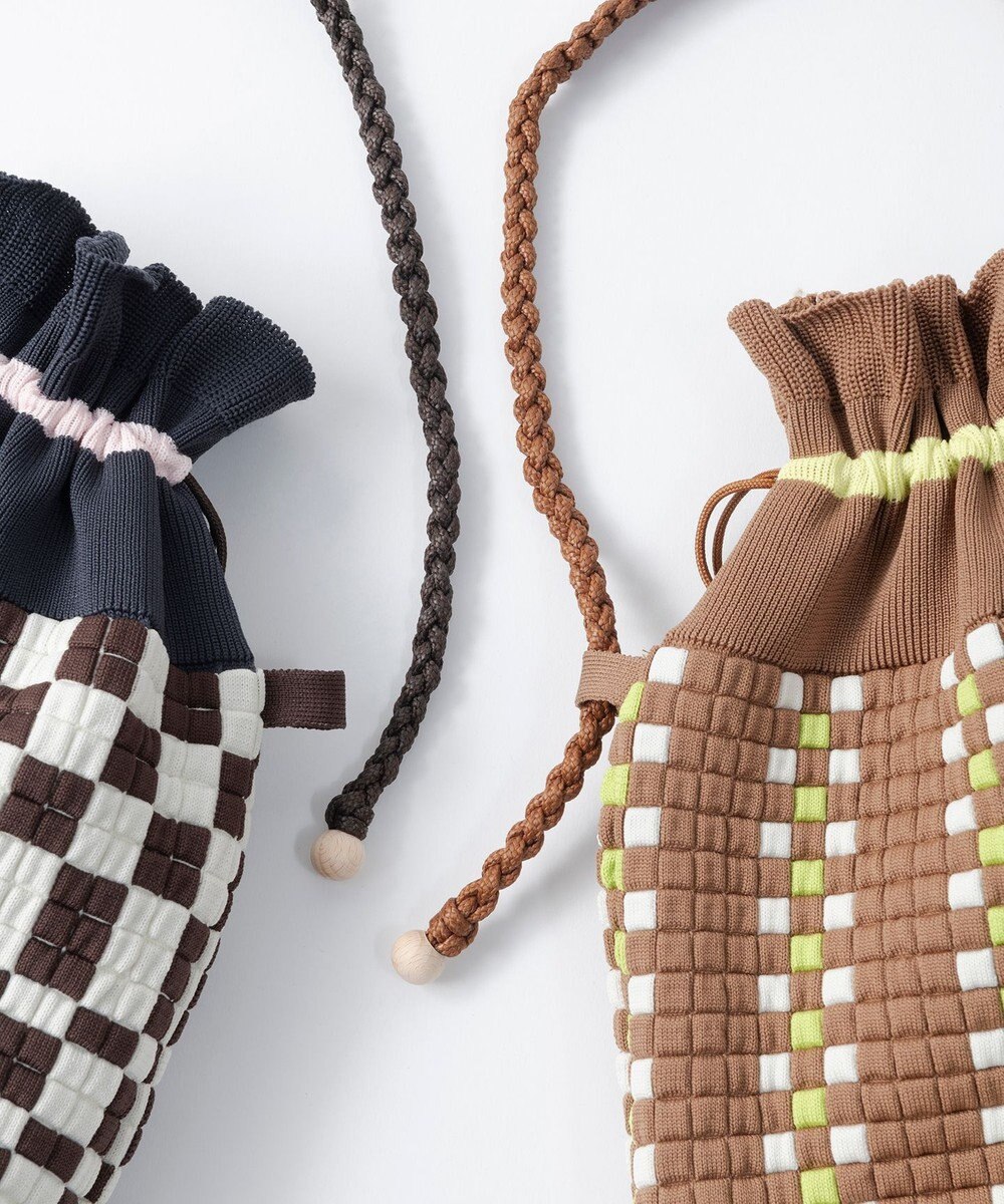 TRICOTE ピクセル巾着ポーチバッグ 