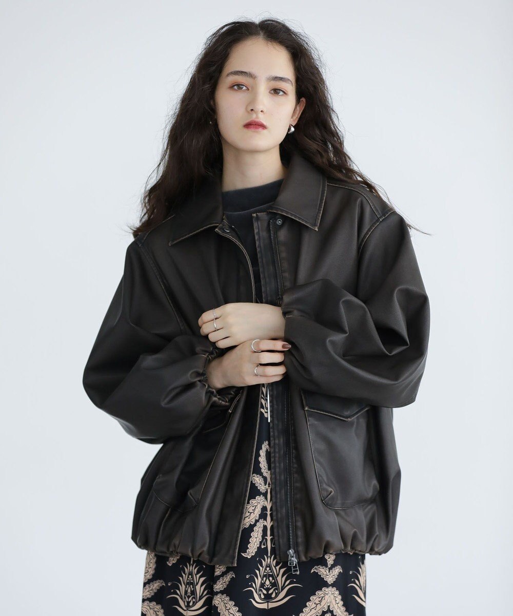 Green Parks ■ＥＳＣＡＲ　フェイクレザーバルーンブルゾン 