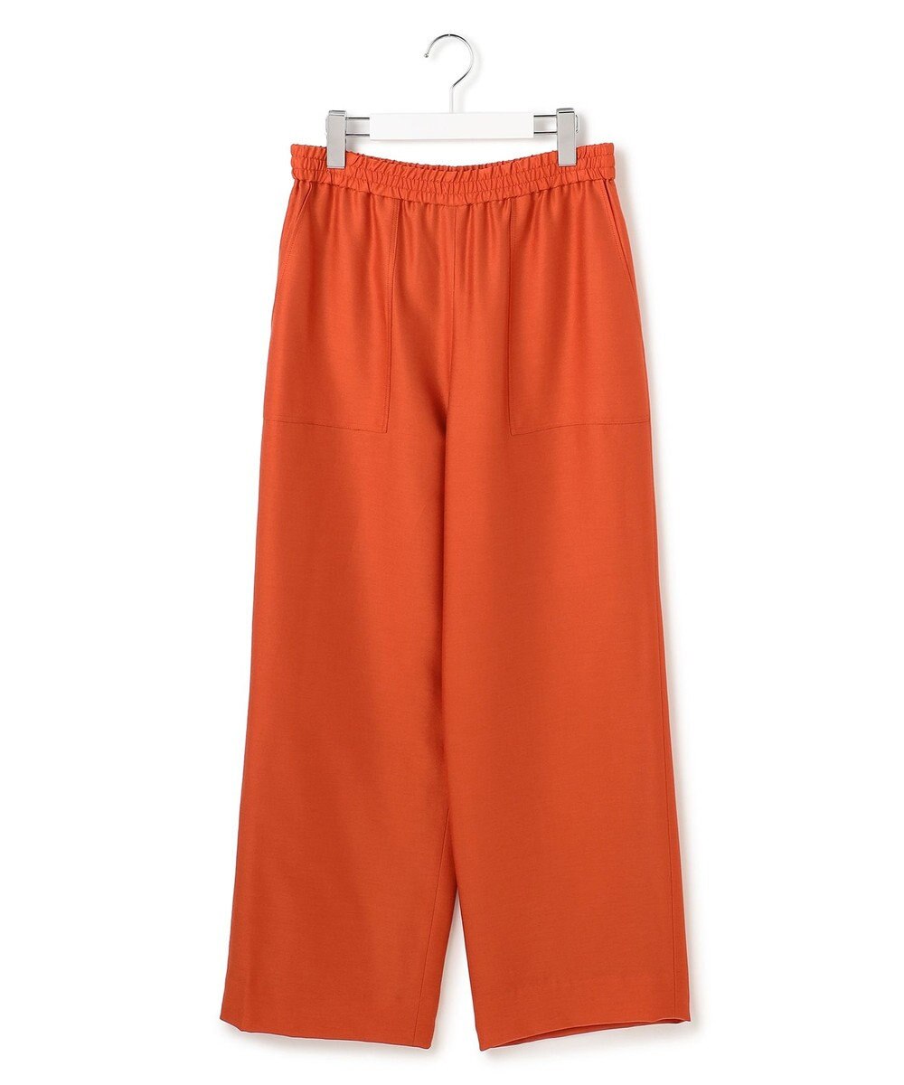 ICB 【洗える】ウールワッシャーツイル ワイドストレートパンツ 