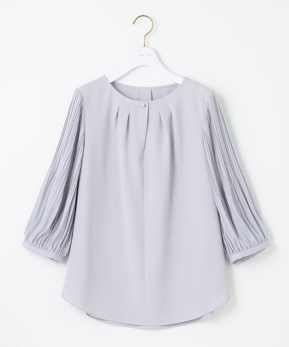 ANY SIS S 【洗える】プリーツスリーブ ブラウス 