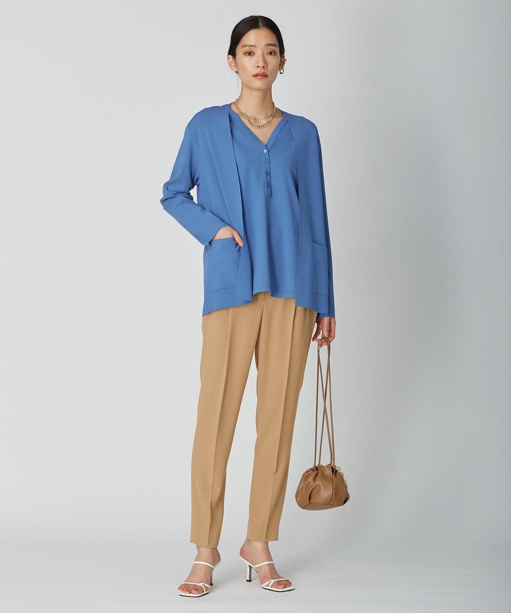 ICB 【人気のため新色追加・洗える】Naiaバックサテン テーパードパンツ 