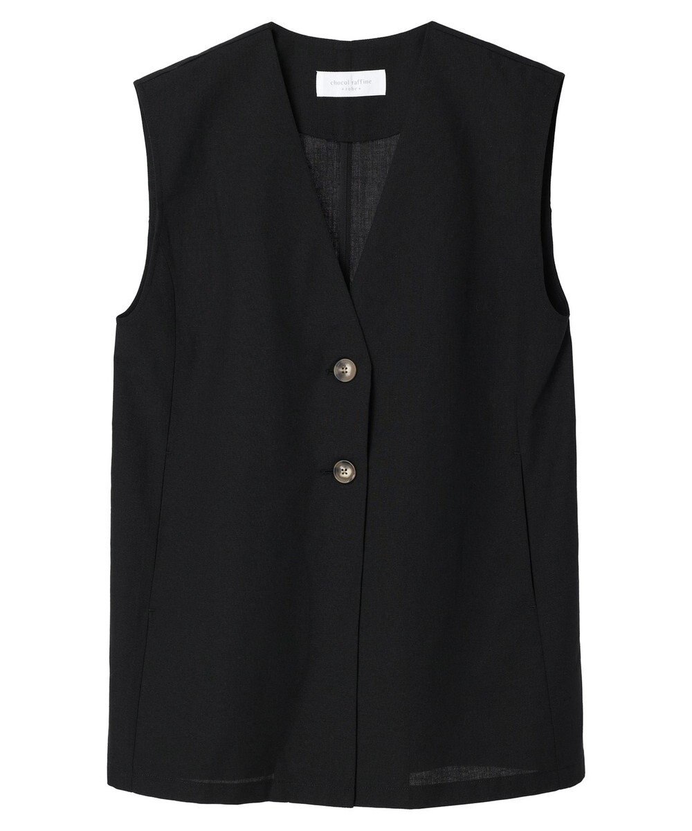 Green Parks 綿麻混シングルミディ丈ベスト 