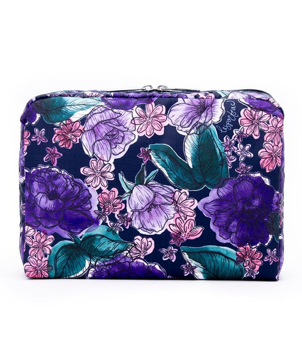 LeSportsac EXTRA LARGE RECTANGULAR COSMETIC/ペインテッドブルームスネイビー ペインテッドブルームスネイビー