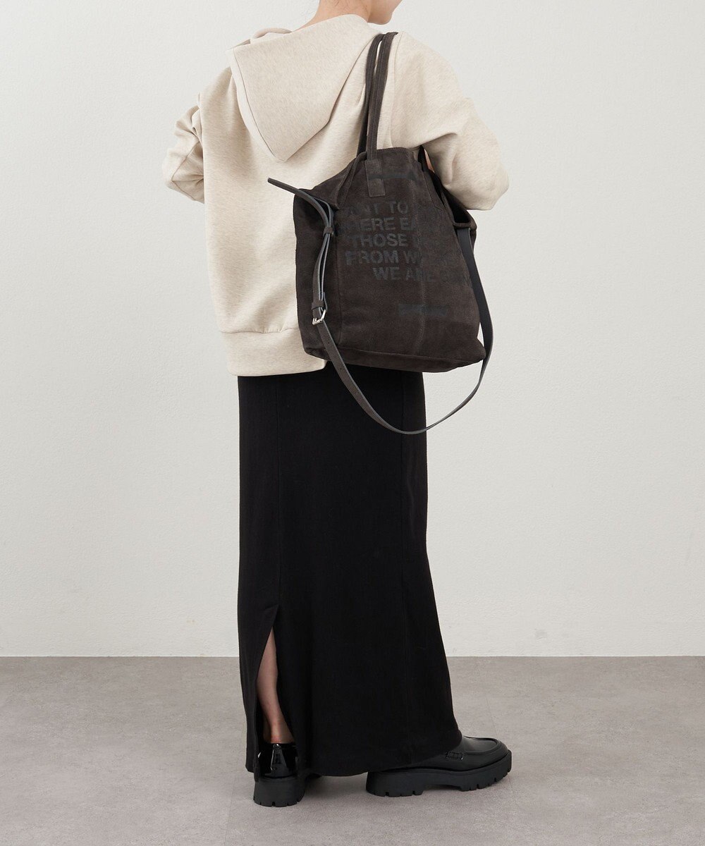 russet ステンシルデザインスエード2WAYトートバッグ(CE-1639) 