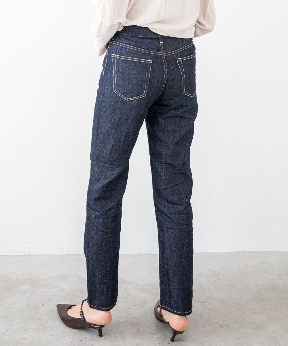 caqu FS linen tapered straight リネンテーパードストレートデニム 