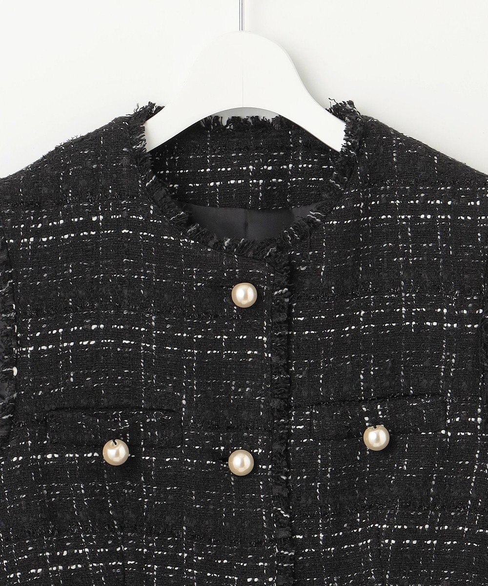 Feroux 【洗える】ラメツイード ジレ 