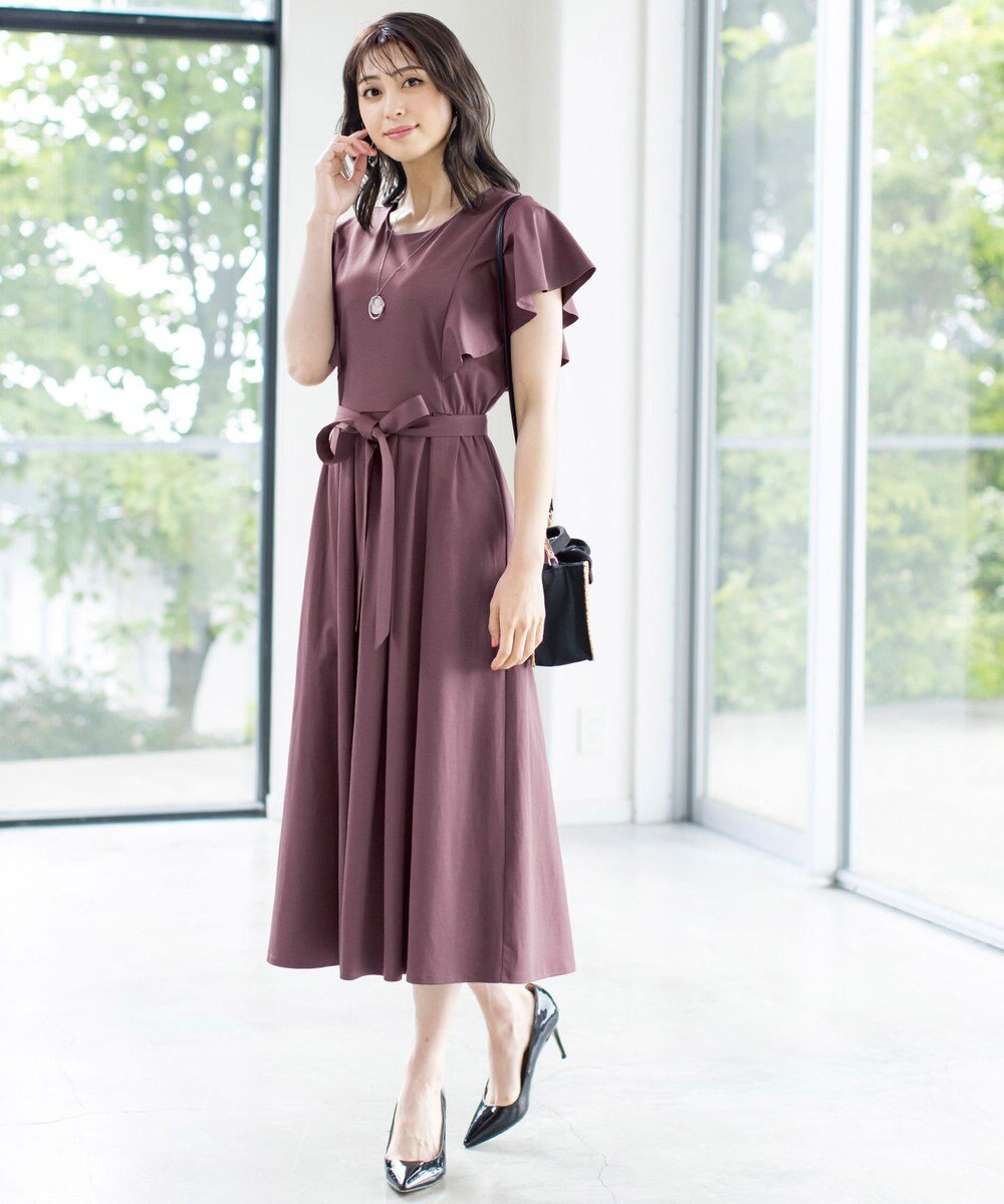 Tiaclasse L 【洗える】ストレスフリーで着用できるカットソーフレアワンピース 