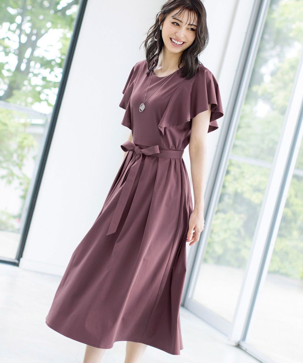 Tiaclasse L 【洗える】ストレスフリーで着用できるカットソーフレアワンピース 