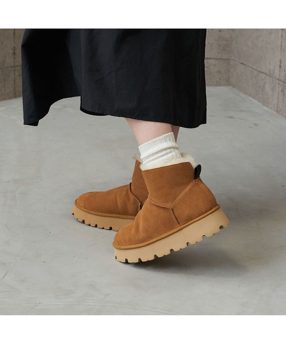 MODE ET JACOMO <carino>本革ムートンショートブーツ 