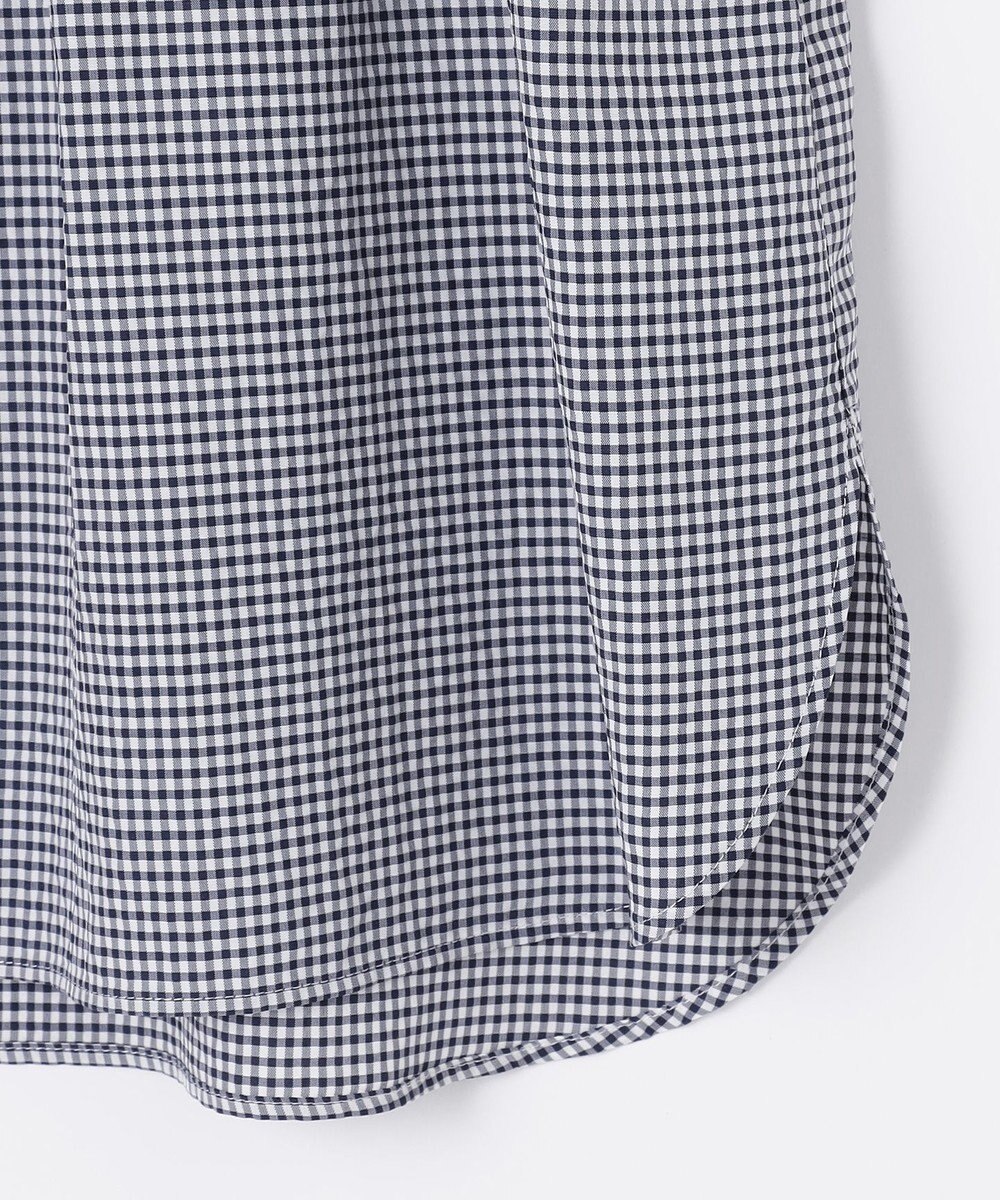 J.PRESS LADIES S 【洗える】アセVis ギンガム バンドカラー ピンタック ブラウス 