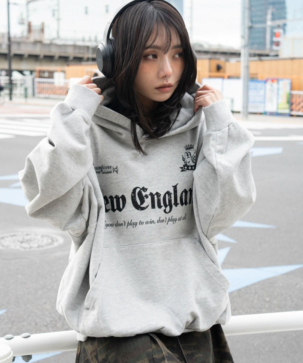 WEGO 【ユニセックス着用ITEM】グラフィックバルーンクロップドプルパーカー 