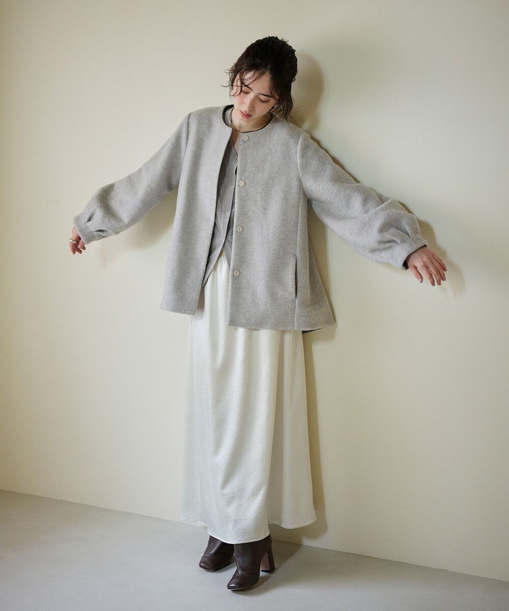 #Newans 【洗濯機可能】バックフレアショートコート 