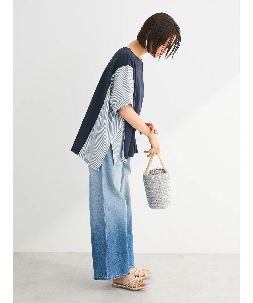 Green Parks 異素材脇切り替えドッキングプルオーバー 